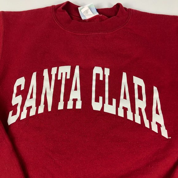 Champion Santa Clara Broncos Sweatshirt Adult Extra Small Red Faded ECO Crewneck - Picture 2 of 12